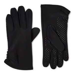 Nwt Time and Tru Driving Gloves Black Women's Stretch One size fits ruched side